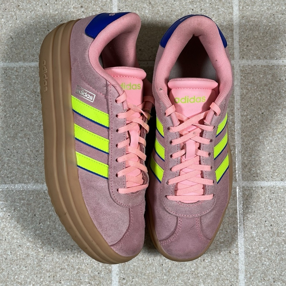 Adidas Womens VL Court Bold IH8089 Pink Casual Shoes Sneakers Size 8